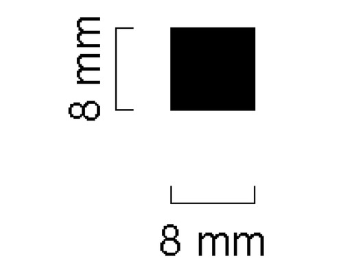 Pătrat cu o dimensiune de 8 milimetri