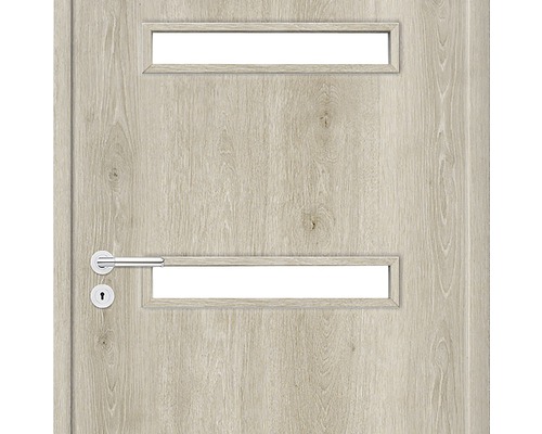 Ușă de interior cu două deschideri de lumină și mâner