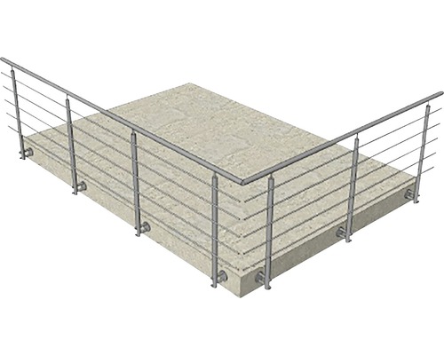 Balustradă exterioară din oțel inoxidabil pe o platformă