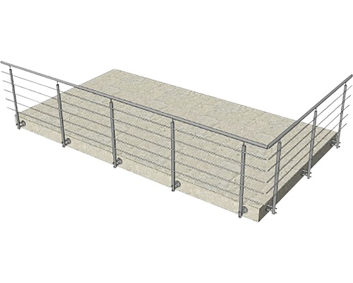 Balustradă exterioară cu cabluri din oțel inoxidabil