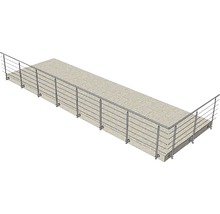 Balustradă de balcon cu bare orizontale și stâlpi de balustradă