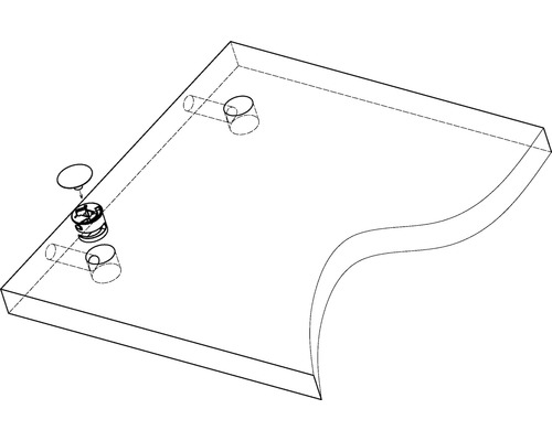 Vedere de sus a unei plăci de montaj cu elemente de fixare