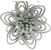 Floare decorativă argintie cu sclipici