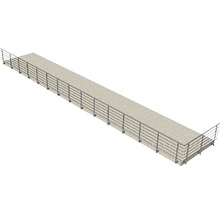 Pasarelă lungă cu balustradă