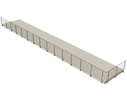 Pasarelă lungă cu balustradă
