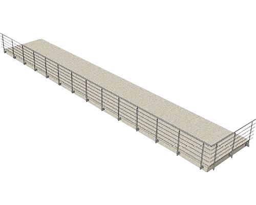 Rampă lungă de piatră cu balustradă