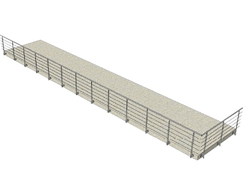 Pod lung de piatră cu balustradă