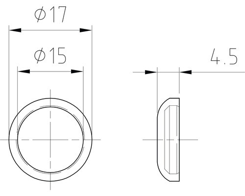 Desen tehnic al unui inel cu dimensiuni