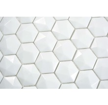 Mozaic piscină arctic 01 hexagon eco alb 3D 30x29 cm-thumb-1