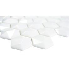 Mozaic piscină arctic 01 hexagon eco alb 3D 30x29 cm-thumb-2