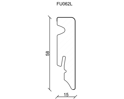 Profil decorativ FU062L cu dimensiuni