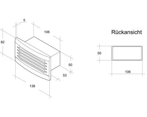 Desen tehnic al unei hote de perete cu dimensiuni