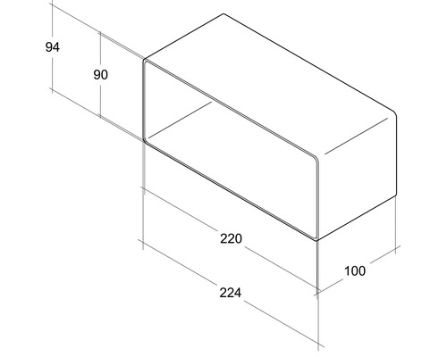 Desen tehnic al unei carcase dreptunghiulare cu dimensiuni