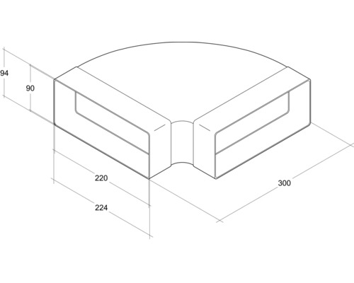 Desen tehnic al unui element de colț cu dimensiuni