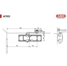 Amortizor ușă Abus DC13023 pentru 45-85kg, argintiu-thumb-1