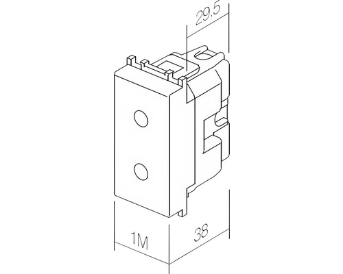 Desen tehnic al unui întrerupător cu dimensiuni