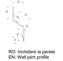Profil de îmbinare la perete cu dimensiuni