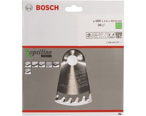Disc circular Bosch Optiline Wood în pachet