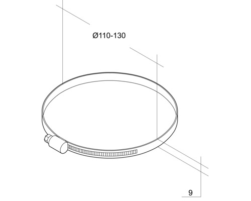 Colier de strângere cu diametrul de 110 până la 130 milimetri
