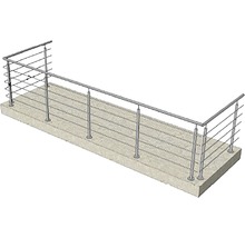 Balustradă din oțel inoxidabil pe podea de beton
