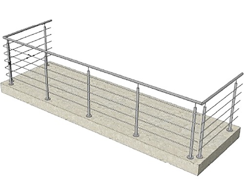 Balustradă din oțel inoxidabil pe podea de beton