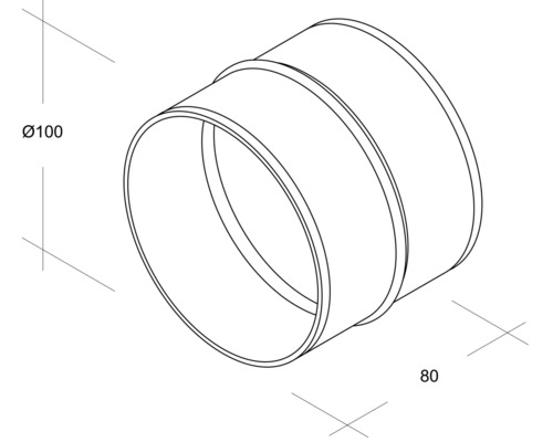 Conector de țeavă cu dimensiunile diametrului 100 și 80