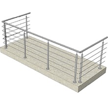 Balustradă din oțel inoxidabil pe podea de beton
