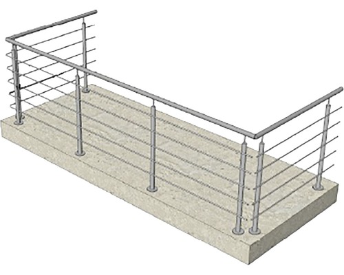 Balustradă din oțel inoxidabil pe podea de beton