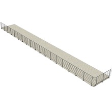 Pod lung din beton cu balustradă