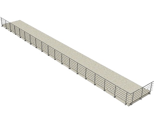 Pod lung din beton cu balustradă