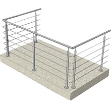 Balustradă din oțel inoxidabil cu cabluri de oțel pentru exterior