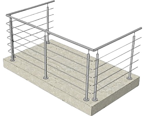 Balustradă din oțel inoxidabil cu cabluri de oțel pentru exterior
