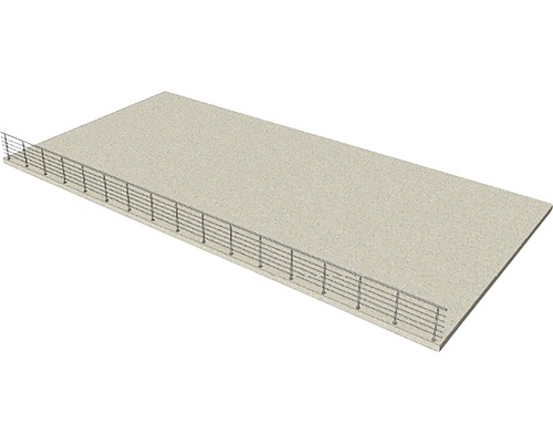 Placă de beton cu balustradă metalică