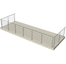 Ilustrație a unui balcon cu balustradă din oțel inoxidabil