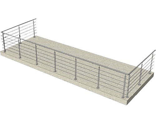 Ilustrație a unui balcon cu balustradă din oțel inoxidabil
