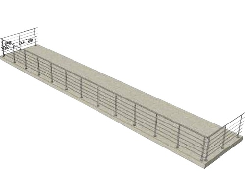 Ilustrație a unei pasarele de beton cu balustradă