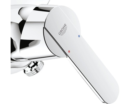 Logo Grohe pe un mixer monocomandă cromat