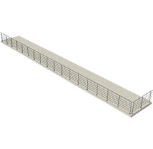 Pod lung de beton cu balustradă metalică
