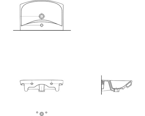 Desen tehnic al unei chiuvete cu diferite vederi.