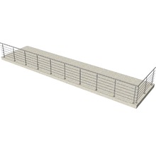 Vedere a unei balustrade cu bare metalice