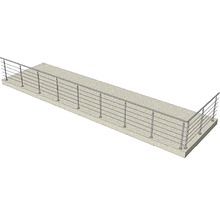 Balustradă de balcon din oțel inoxidabil pe o placă de beton