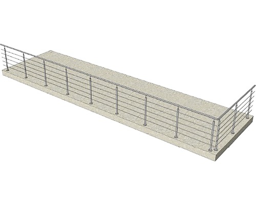 Balustradă de balcon din oțel inoxidabil pe o placă de beton
