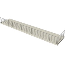 Ilustrație a unei pasarele cu balustradă din oțel inoxidabil