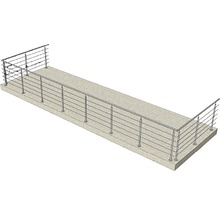 Balustradă balcon din oțel inoxidabil cu mai mulți stâlpi orizontali