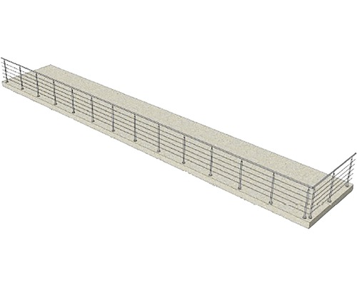 Ilustrație cu o balustradă din oțel inoxidabil pe un pod