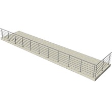 Balustradă din oțel inoxidabil pe o suprafață de beton