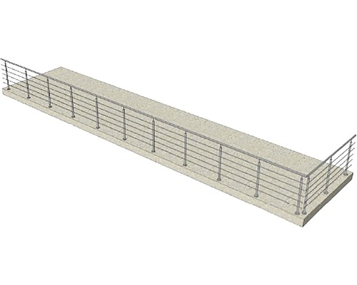 Balustradă din oțel inoxidabil pe o suprafață de beton