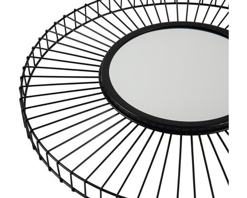 Oglindă rotundă cu ramă din sârmă neagră