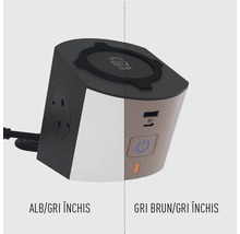 Bloc multipriză cu porturi USB și încărcător wireless