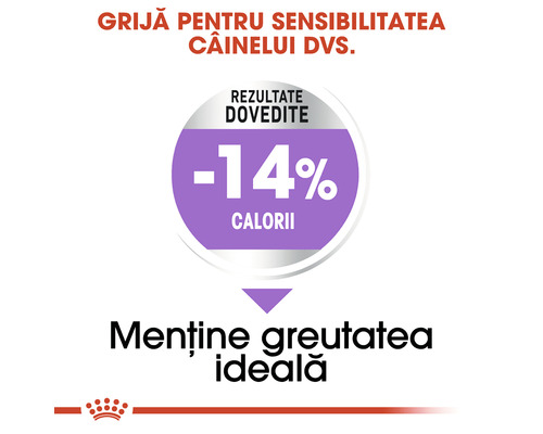 Minus 14 percent calorie content for ideal weight maintenance.